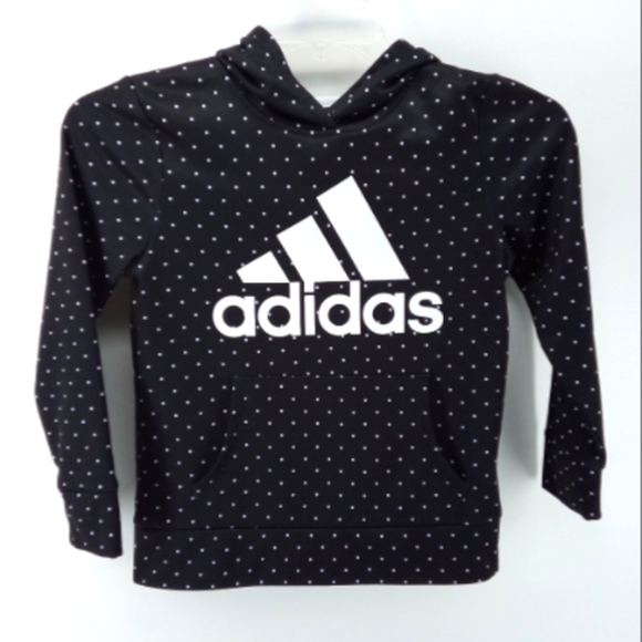 adidas Black White Polks Dot Hoodie Kangaroo Pocket 2020 Collection M 10/12 - Picture 1 of 11